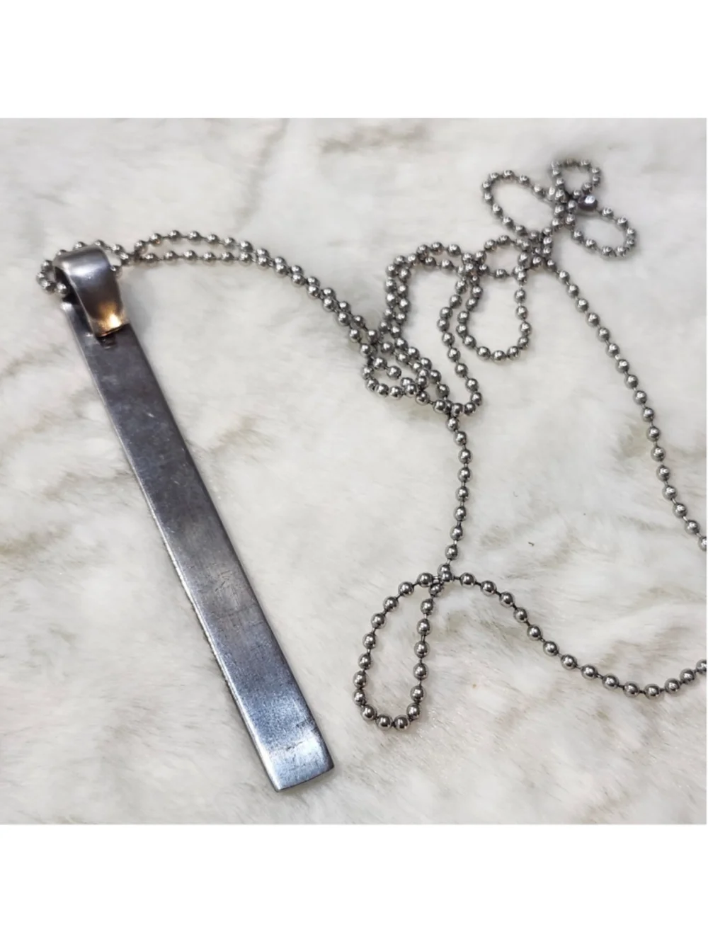 Rose silverwear long Pendant Necklace
